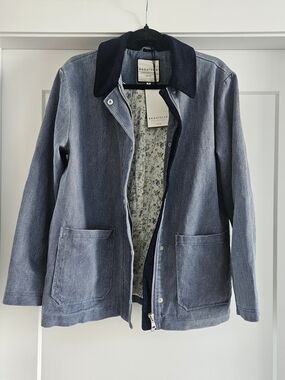 Bagatelle Denim-Style Utility Jacket in Navy Corduroy Barn Sz Medium